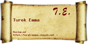 Turek Emma névjegykártya